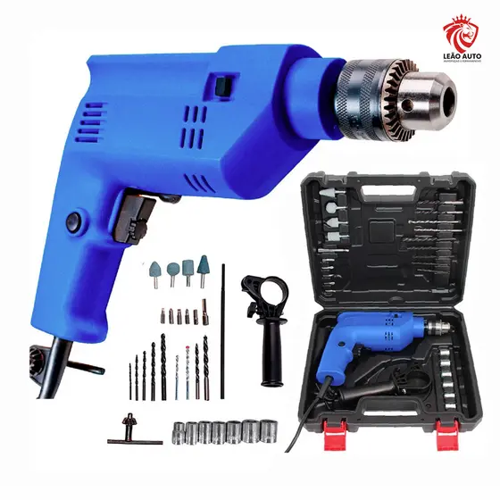 Furadeira De Impacto Elétrica Parafusadeira Acessórios Kit de Ferramentas Completo