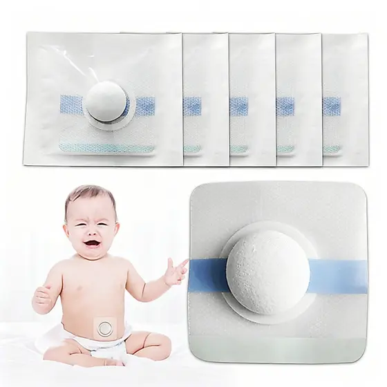 Adesivo para Umbigo de Bebê com Suporte Adesivo – 3/6/9 Unidades, Remendo para Hérnia Umbilical, Embalagem