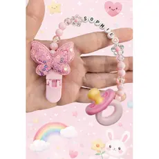 Prendedor de Chupeta personalizado(borboleta)jardim encantado
