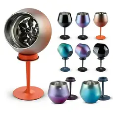 Copo De Coquetel 2 Em 1 , 414ml，Vinho Removível Forma De U , Isolamento Duplo Café Com De Aço Inoxidável 304