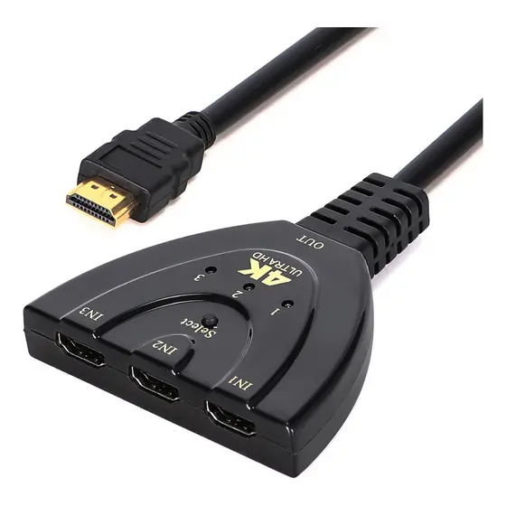 Switch Splitter Distribuidor Divisor Hdmi  3x1 Ultra Hd