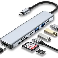 Hub Type-c 7 Em 1 Usb 3.0 Hdmi Micro Sd Mac Notebook Pc Dell