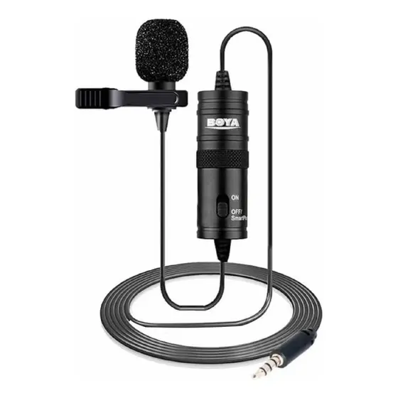 Microfone Lapela Boya By-m1 Condensador Omnidirecional Preto