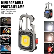 Lanterna LED Portátil para Chaveiro, Camping e Emergência com Martelo de Janela e Lâmpada Abridora