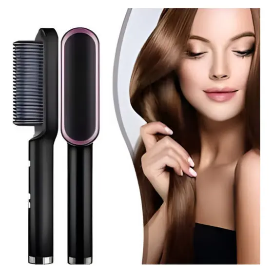 Escova Secadora Profissional 3 Em 1 Seca Modela 110v/220v Cor Preto