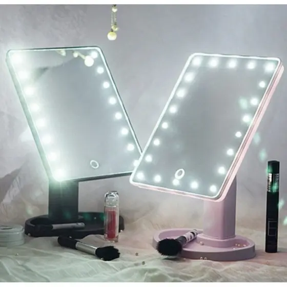 Espelho De Mesa Led Portátil Maquiagem Regulagem Camarim