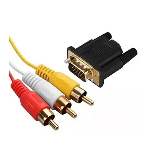 Cabo Vga Para 3x Rca 3 Video 1.50mt