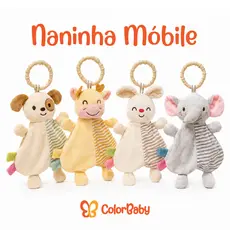 Naninha de Pelúcia Móbile Antialérgica para Bebês - com Alça para Pendurar - ColorBaby