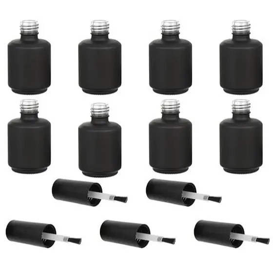 Frasco de Esmalte Refil Vazio 10 ml Preto – Recipiente para Base, Top Coat ou Esmalte – SQ7644