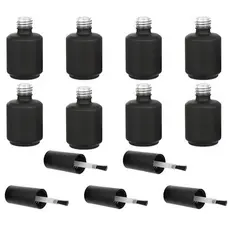 Frasco de Esmalte Refil Vazio 10 ml Preto – Recipiente para Base, Top Coat ou Esmalte – SQ7644