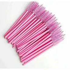 Kit com 50 Escovinhas Pincéis Descartáveis Alongamento Para Cílios e Sobrancelhas Rosa Preto Escolher Variações - SQ8001