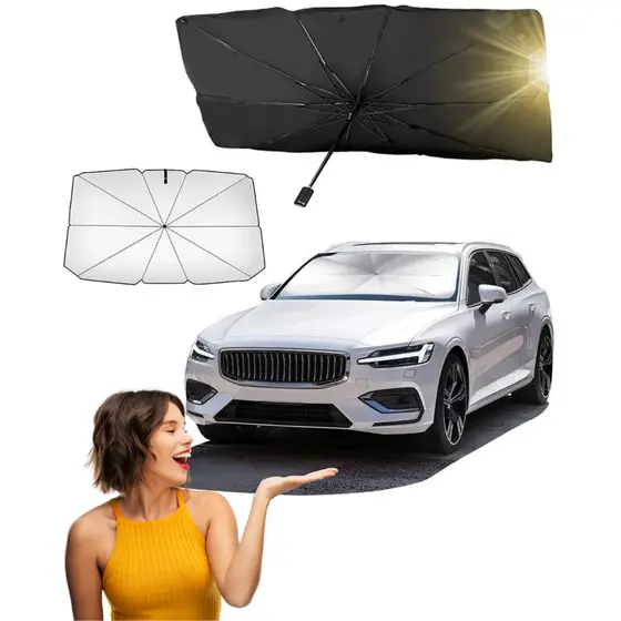 Guarda Sol Veicular 1,30m x 75cm Universal Para-Brisa Frontal Protetor Veicular Carro SQ7734