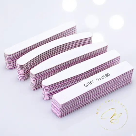 Lixa Profissional Gramatura 100/180 Unha Gel Acrílico Formatos Caixão Quadrada Reta 1 Unidade