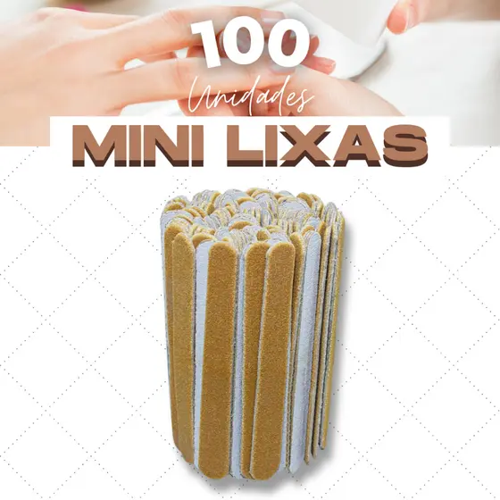 Kit 100 Un Mini Lixas Para Unhas Descartáveis Manicure Unhas Naturais Nails
