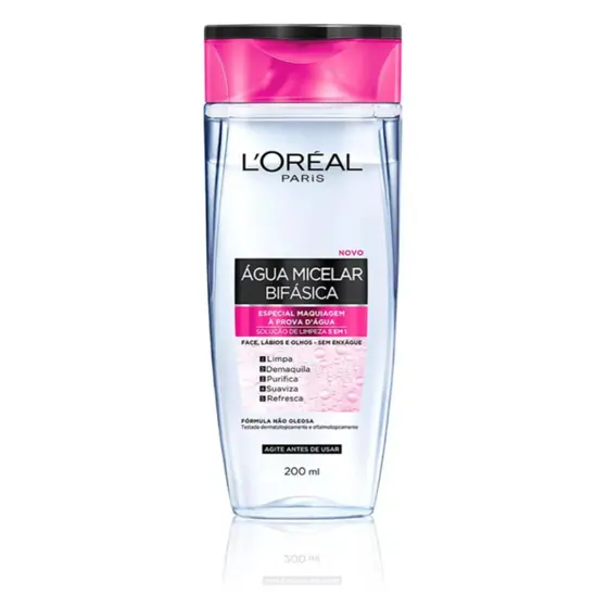 Água Micelar L'oréal Paris Bifásica Limpeza Facial 200ml