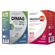 Kit 1 Vitamina B12 Metilcobalamina + 1 Magnésio Trio 60 Comp