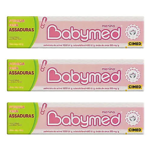 Pomada Para Assaduras Babymed 45g - Rosa Com 3un