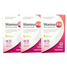 Kit 3x Vitamina B12 Metilcobalamina Mastigáveis 60 Comp