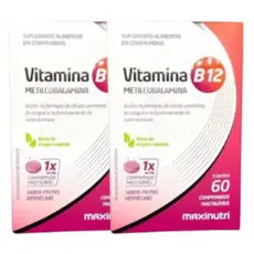 Kit 2x Vitamina B12 Metilcobalamina Mastigáveis 60 Comp