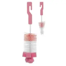 Escova Mamadeira BUBA Rosa Limpeza Bebê com Esponja Prático