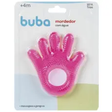 Mordedor BUBA Bebê Mãozinha ROSA c/Água Dentição Livre BPA