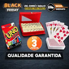 KIT 3 Jogos - UNO, Dominó e Baralho