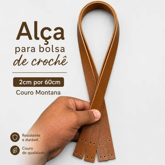 Alça dupla para bolsa de Crochê 60cm por 2cm