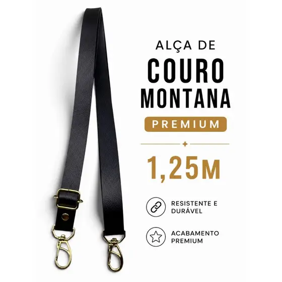 Alça de couro para bolsa 2cm 1,25m