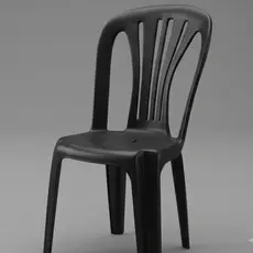 Kit 4 Cadeiras Plásticas Lisboa Preta com Encosto Aberto