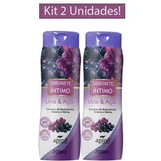 KIT 2 Unidades Sabonetes íntimos UVA & AÇAÍ 200mL APINIL