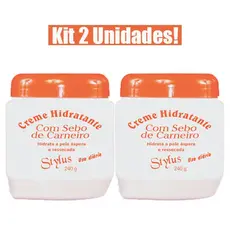 KIT 2 UNIDADES Creme Hidratante Com SEBO DE CARNEIRO 240g STYLUS