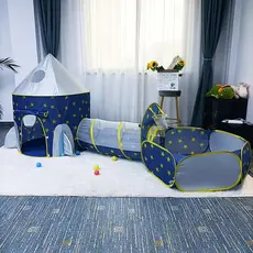 Tenda Toca Túnel Barraca 3x1 Playground Príncipe Com Cesta