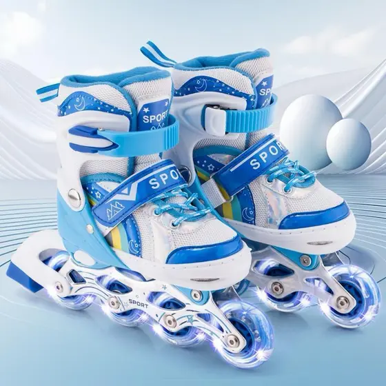 Patins Roller Inline Infantil Ajustável Vario cor Com Luz De Led