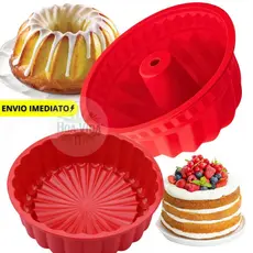 Kit 1/2 Formas de Silicone para Fritadeira de Ar Forno Freezer Microondas Assadeira ideal Bolo Pães e Doces