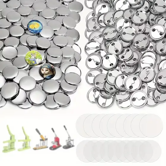 Kit 100 Bottons 32/44/58mm p/ Personalizar – Insumos p/ Matriz Machine