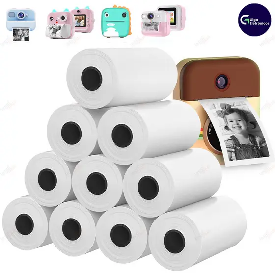 Refil de Papel Térmico Kit 30 Bobinas - Compatível com Mini Impressora e Câmera Instantânea