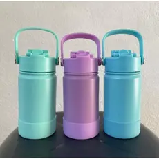 Garrafa térmica inox 350/600/800ml, bico duplo com capa protetora de silicone