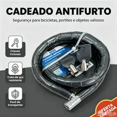 Cadeado Para Moto Bicicleta Bike Capacete Portão Porta Corrente Segurança Antifurto Trava Grossa