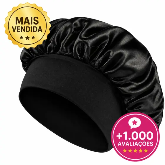 Touca de Cetim com Faixa Elástica | Protege e Retira o Frizz para Cabelos médios Em promoção!!