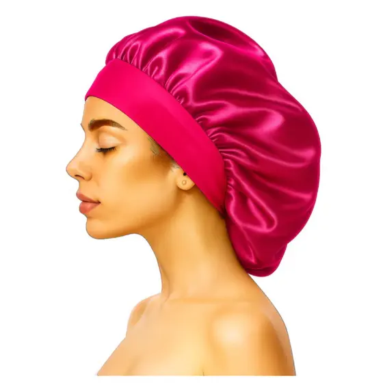 Touca/Gorro de Dormir de Cetim com Aba Faixa Cabelo Anti Frizz Toca Head PROMOÇÃO