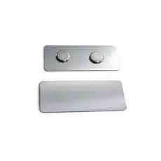 Crachá Magnético Aço Inox 2,5x6,5cm Sem Gravação