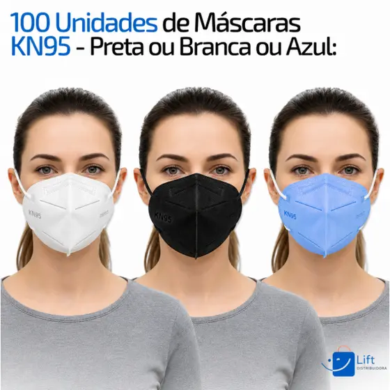 100 Máscara Descartável PFF2 KN95 | Sem Válvula + Proteção e Qualidade!