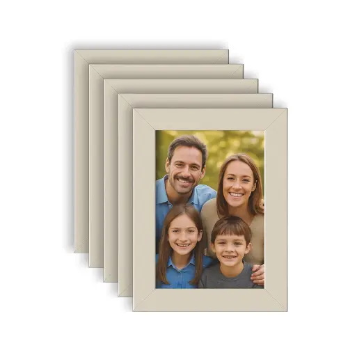 Kit Com 5 Porta Retrato 10x15cm Branco Com Vidro.