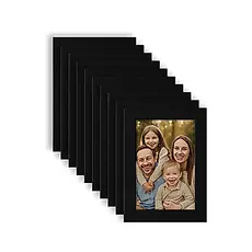 Kit Com 10 Porta Retrato 15x21cm Preto Com Vidro.
