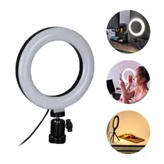 Ring Light LED Bicolor Iluminador de Mesa 16cm Sem Tripé - M16