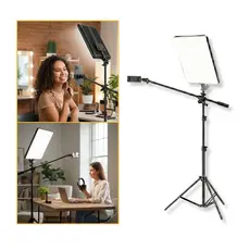 Ring Light Painel LED 30cm Tpfoto com Tripé 1,9m e Braço Girafa com Ball Head - RL16
