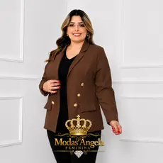 Blazer Feminino Alfaiataria Plus Size G1 G2 G3 Casaco Social Com Botão Modelagem Confortavel