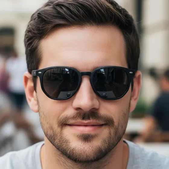Óculos de Sol Hexagonal Preto Unissex Masculino e Feminino – Proteção UV400 Clássico e Moderno