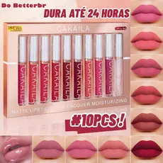 CAKAILA 10-Color Brilho Labial Fosco à Prova D'Água com Hidratação Natural e Saudável