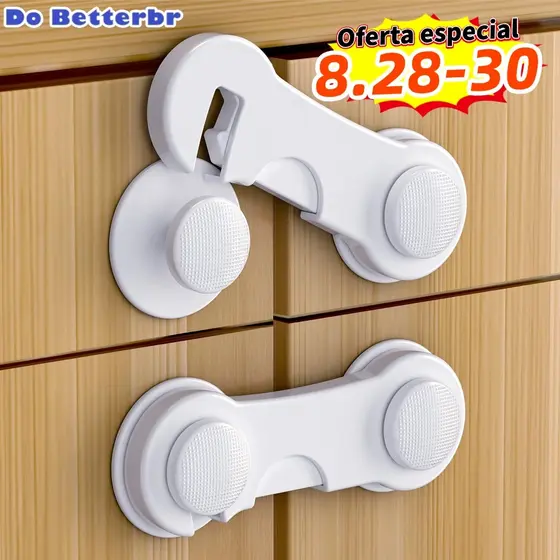 Kit 10/20 Travas Para Gaveta Porta Armário Segurança Bebê - Opção de cores
